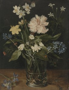 Tyyni elämä, jossa kukkia lasissa, 1630 (öljy kuparille).